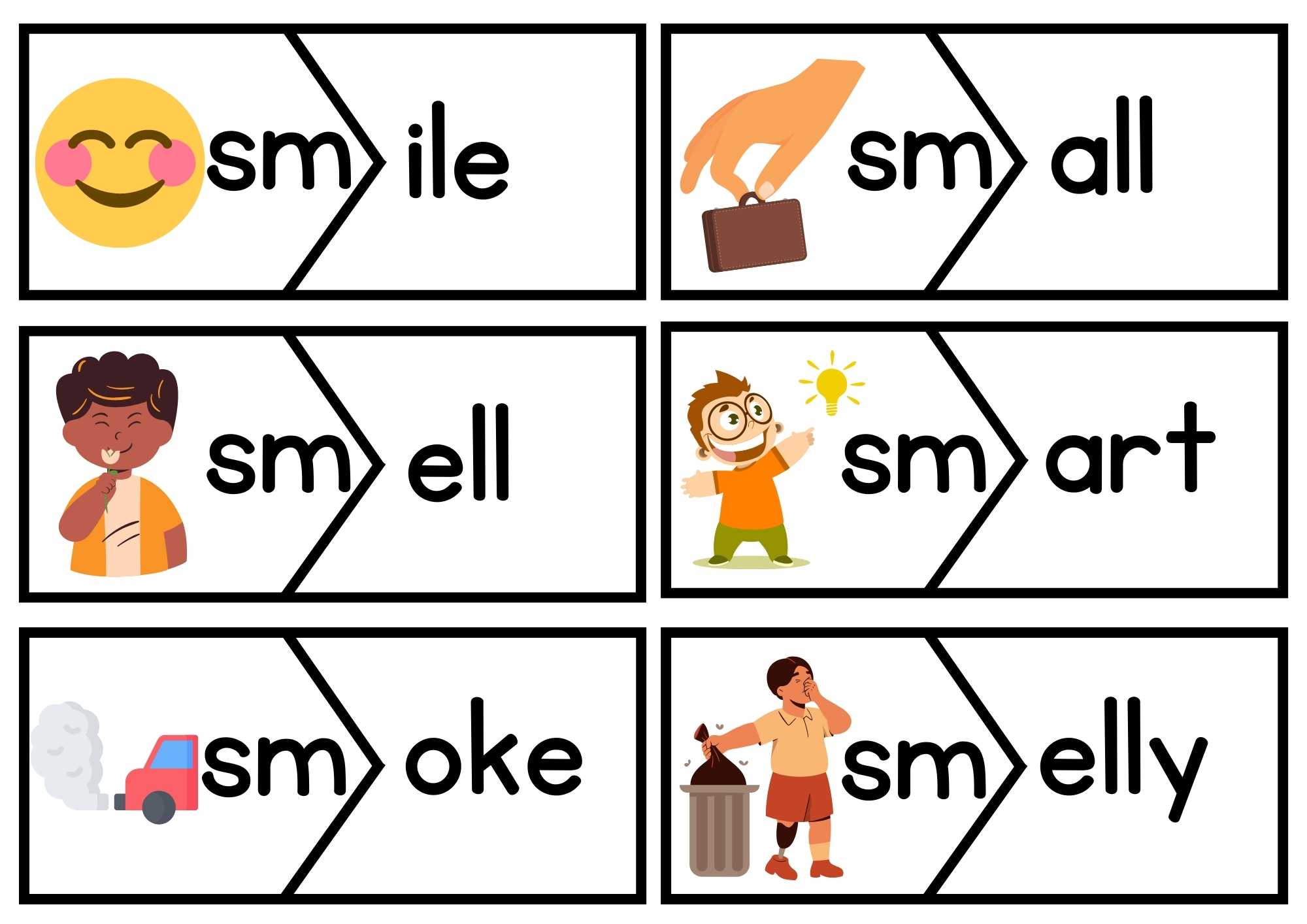 SM Beginning Blends Puzzle Match Phonics Set 1